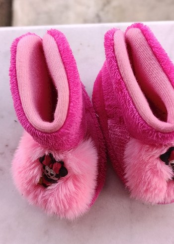 Kızlar için Pembe Kürklü Sıcak Ev Terliği - Görsel 3