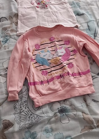 Renkli Baskılı Kız Sweatshirt - Görsel 2