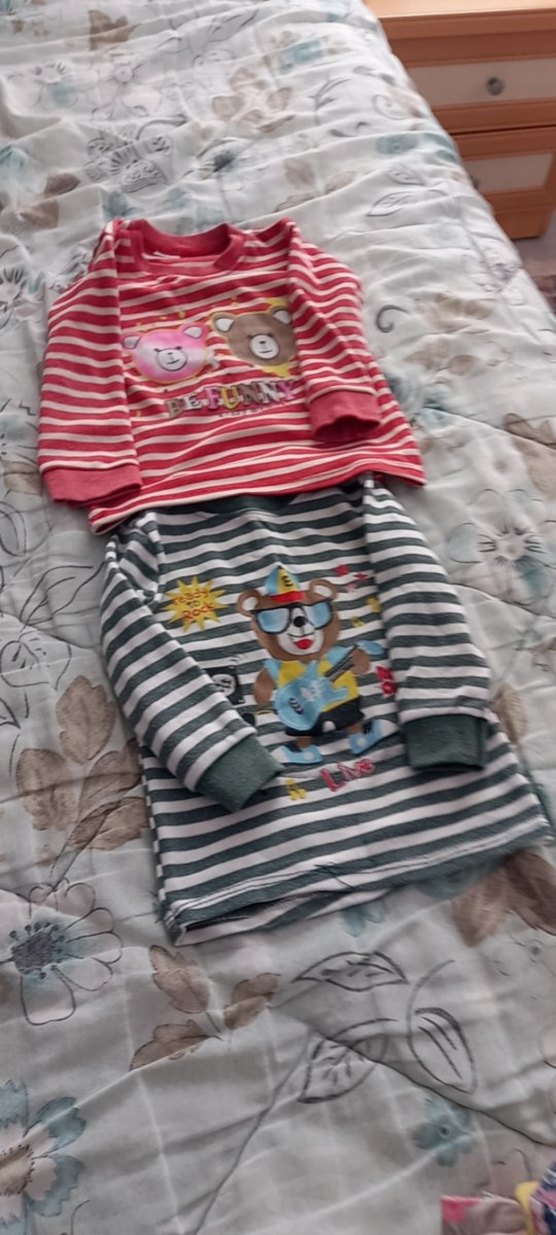 Çizgili ve Baskılı Renkli Çocuk Atletleri - Görsel 2