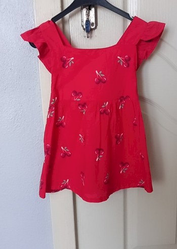 Kırmızı Kız Çocuk Omuzdan Askılı Elbise - Görsel 2