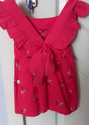 Kırmızı Kız Çocuk Omuzdan Askılı Elbise - Görsel 3