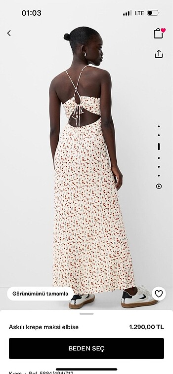Bershka çiçekli elbise