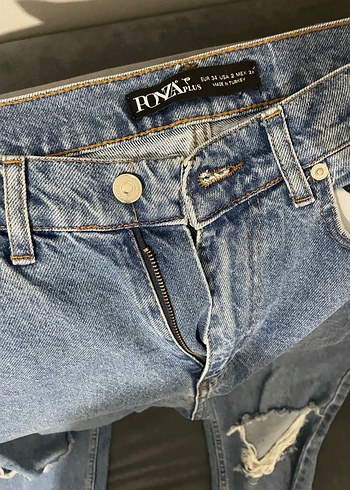 xs Beden Yırtık İspanyol jean