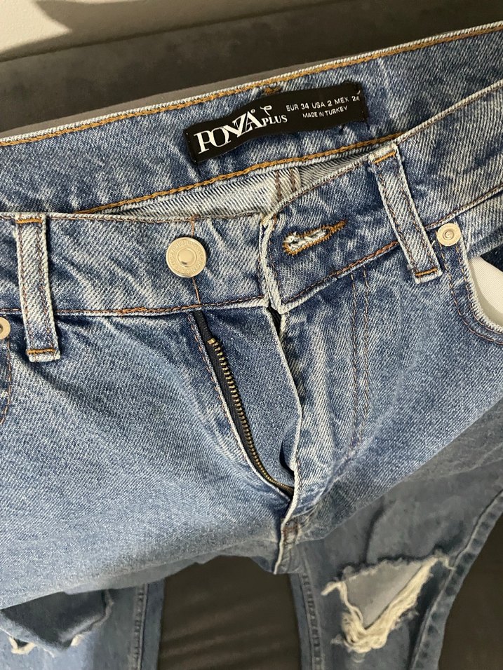 Yırtık İspanyol jean - Görsel 3