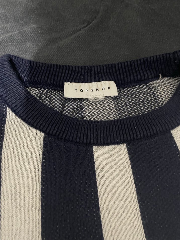 Çizgili Gri Kadın Triko Kazak - Görsel 2