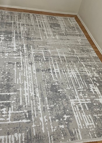 Beden Gri Soyut Desenli Çağdaş Halı