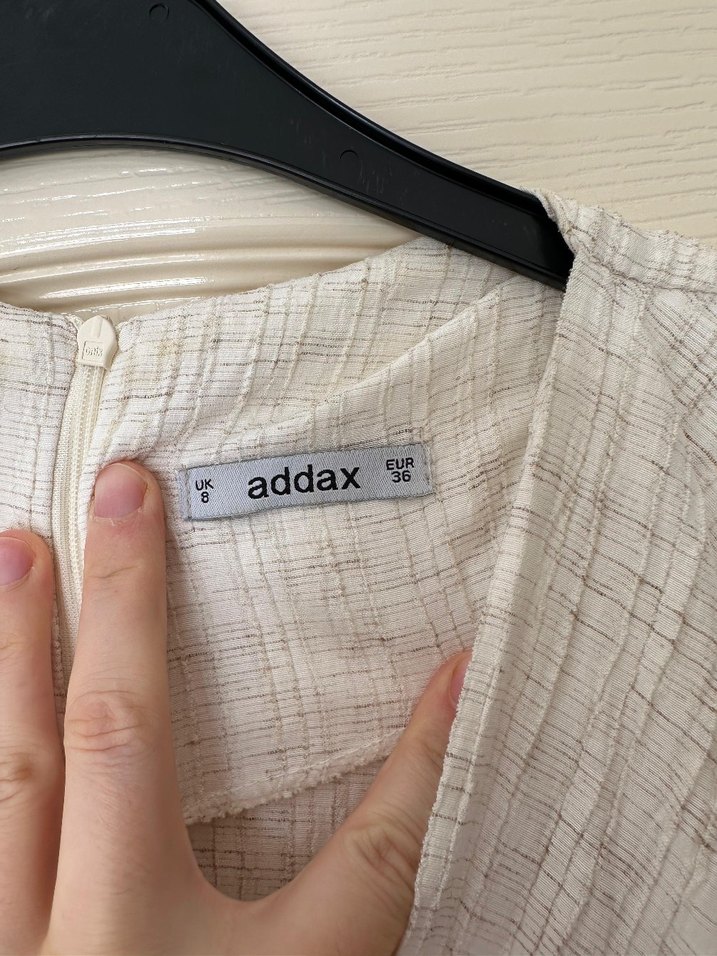 Beyaz Bohem V Yaka Keten elbise - Görsel 2