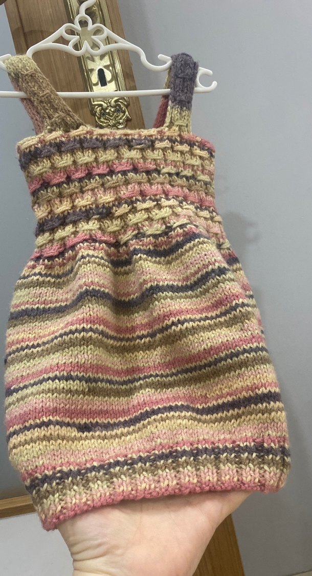 Pastel Renkli Örgü Bebek Kız askılı elbise 0/2 yaş - Görsel 2