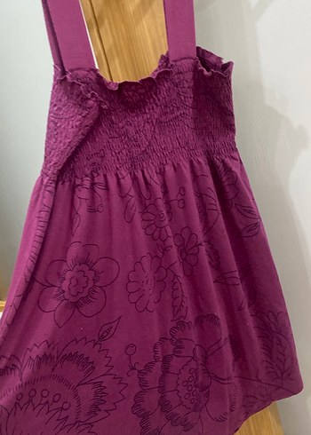 Mor Çiçek Desenli Askılı bluz - Görsel 4