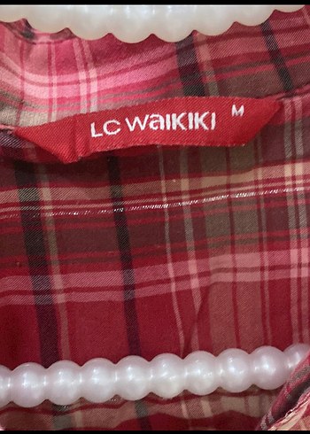 Düğmeli Kırmızı Kareli Kadın Gömlek - Görsel 2