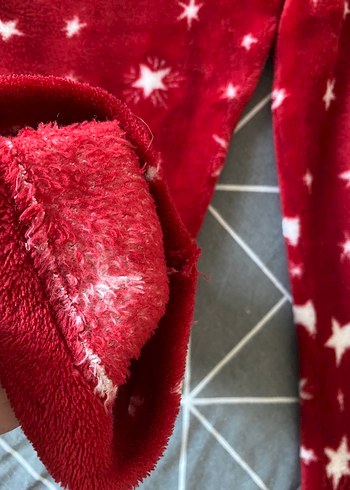 Kız Çocuk Kırmızı Yıldız Desenli Rahat eşofman altı - Görsel 3