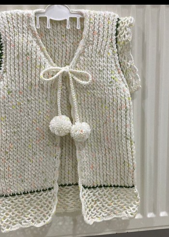 Beyaz Nakışlı Bohem yelek - Görsel 2