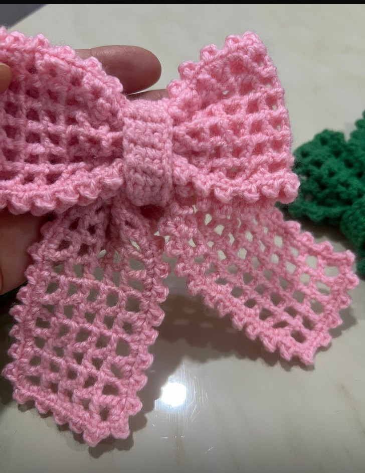 Renkli Örgü Fiyonk Saç Aksesuarları - Görsel 3