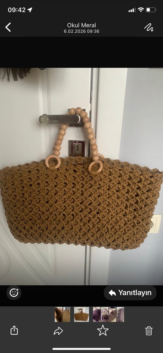 Boncuklu Örgü Bohem Kadın Çanta - Görsel 2