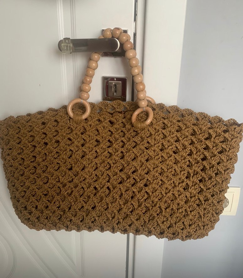 Boncuklu Örgü Bohem Kadın Çanta - Görsel 4