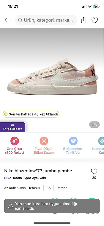 nike blazer low?77 jumbo pembe