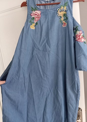 Kadın Jean kot elbise - Görsel 4