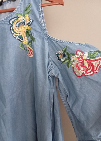 Kadın Jean kot elbise - Görsel 3