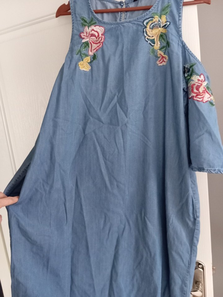 Kadın Jean kot elbise - Görsel 4