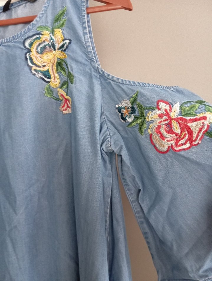 Kadın Jean kot elbise - Görsel 3