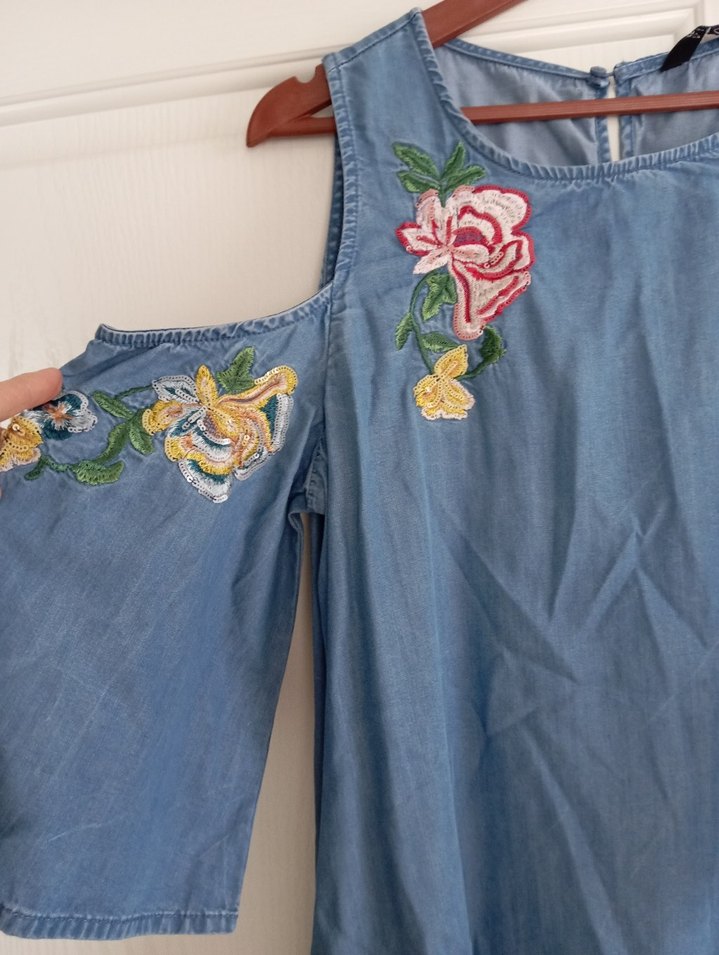 Kadın Jean kot elbise - Görsel 2