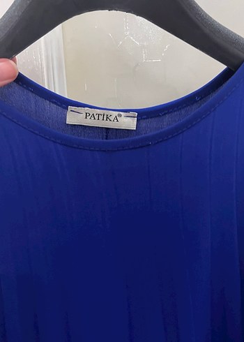 Armine Diger Kadın Mavi Piliseli Uzun Elbise