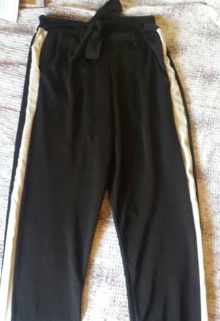 şeritli siyah pantolon 