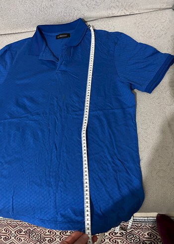 Düğmeli Mavi Kısa Kollu Erkek Polo Tişört - Görsel 3