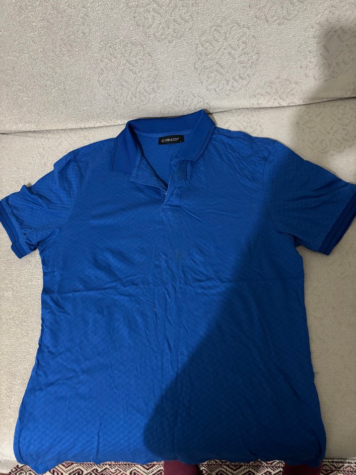 Düğmeli Mavi Kısa Kollu Erkek Polo Tişört - Görsel 2