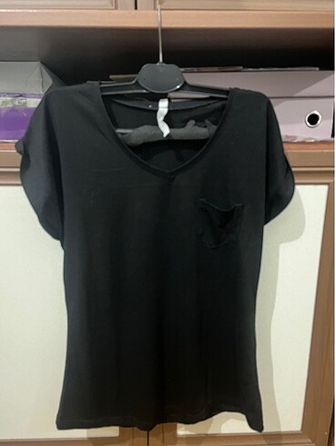LC Waikiki Kadın siyah cepli tshirt