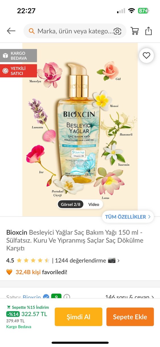 Bioxcin Besleyici Yağlar Saç Bakım Yağı 150 ml - Görsel 2