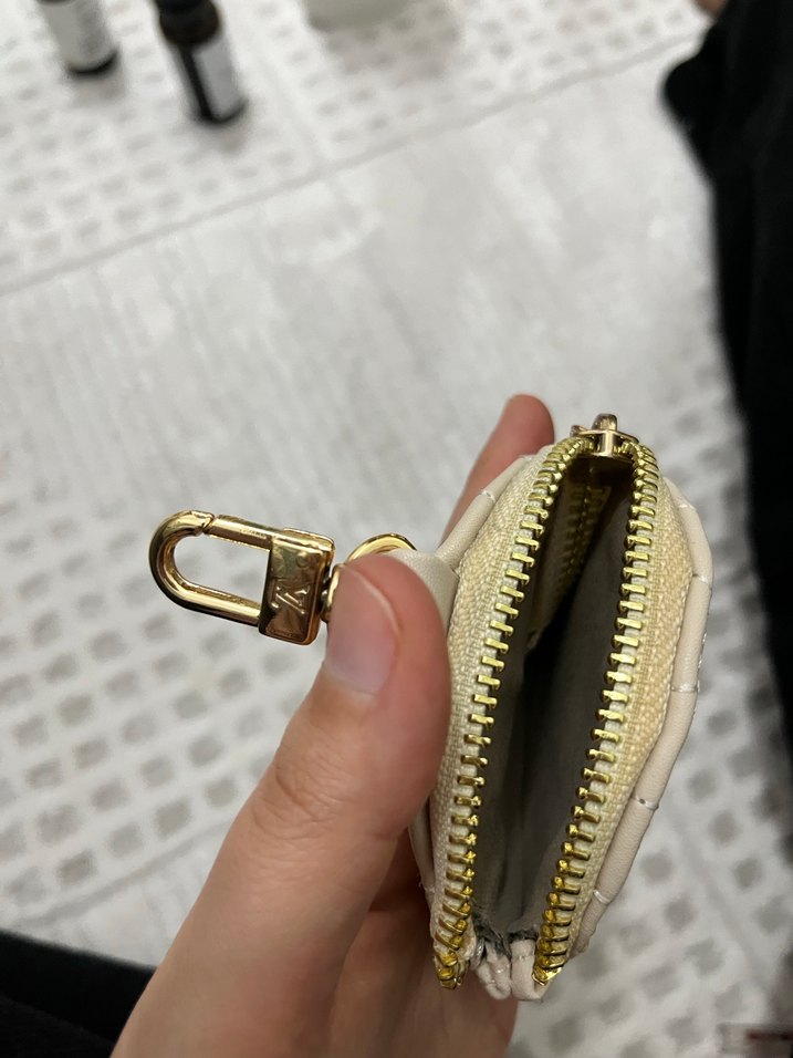 Bej Deri Fermuarlı Kadın Bozuk Para Cüzdanı - Görsel 4