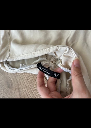 Zara Bej Keten Midi Kadın Pantolon