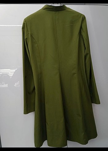 Nakışlı, Fermuarlı Kadın Uzun Kaban - Görsel 3