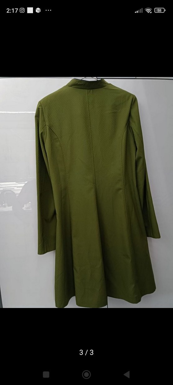 Nakışlı, Fermuarlı Kadın Uzun Kaban - Görsel 3