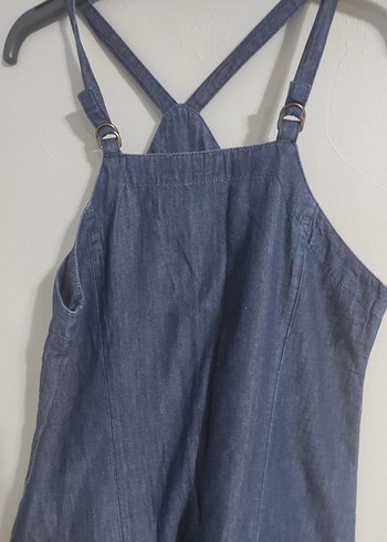 Kadın Lacivert Denim Askılı elbise - Görsel 3