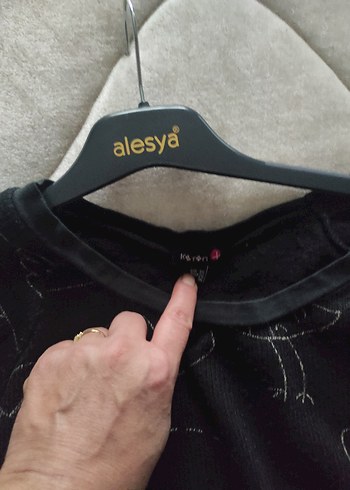 Nakışlı Siyah Hamile Tuniği - Görsel 3