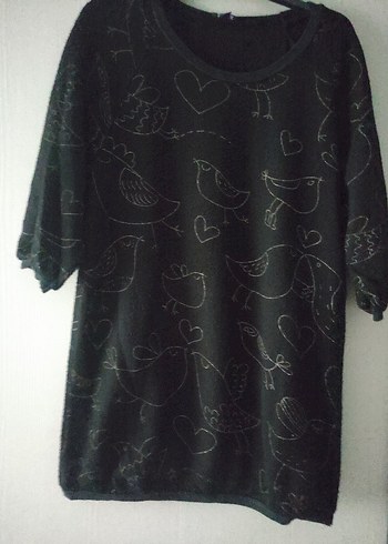 Nakışlı Siyah Hamile Tuniği - Görsel 2