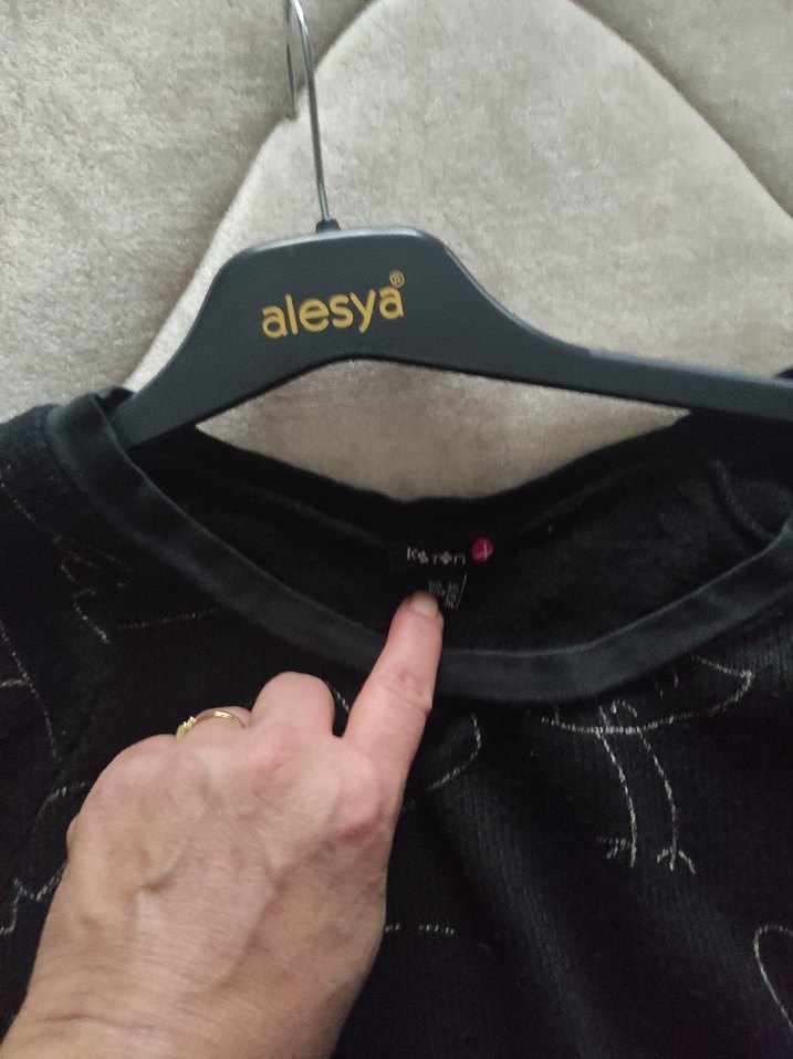 Nakışlı Siyah Hamile Tuniği - Görsel 3