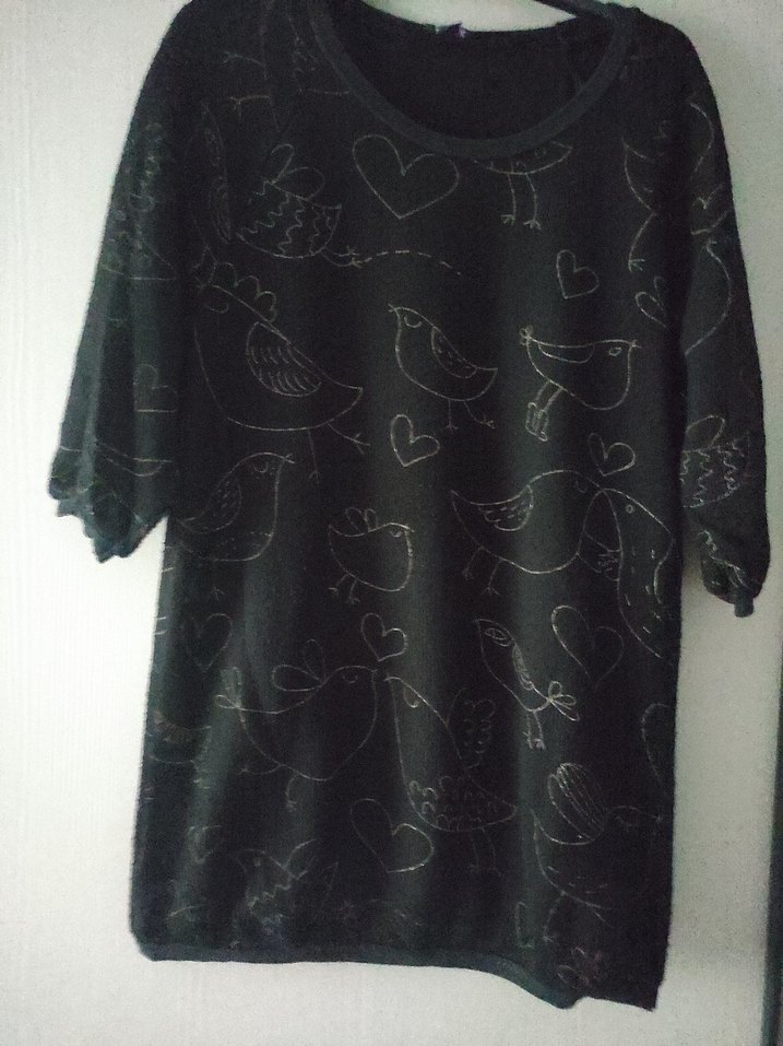 Nakışlı Siyah Hamile Tuniği - Görsel 2