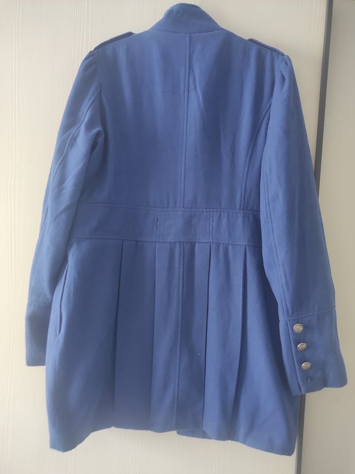 Düğme Detaylı Lacivert Kaban - Görsel 2