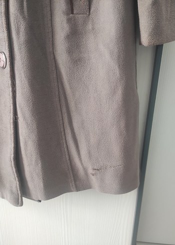 Düğmeli Bej Midi Hamile Kaban - Görsel 5