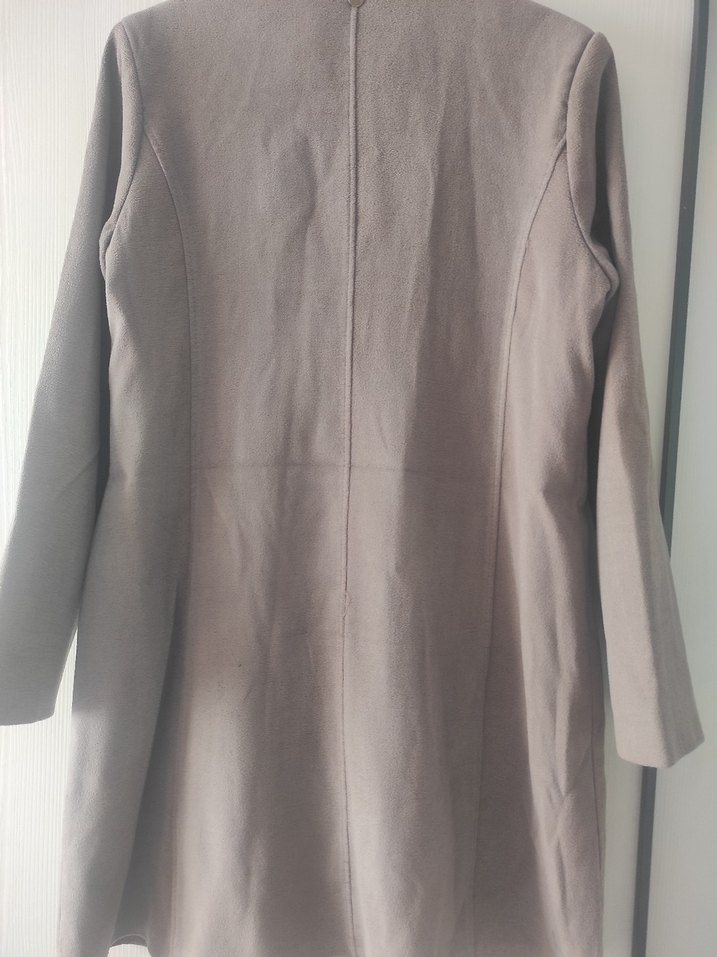 Düğmeli Bej Midi Hamile Kaban - Görsel 4