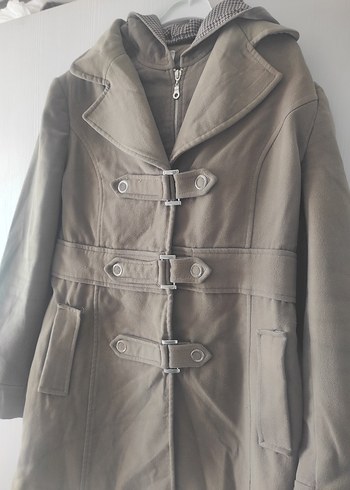 Bej Süet Midi Boy Kadın Kaban - Görsel 2