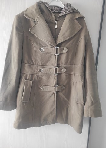 Bej Süet Midi Boy Kadın Kaban - Görsel 3