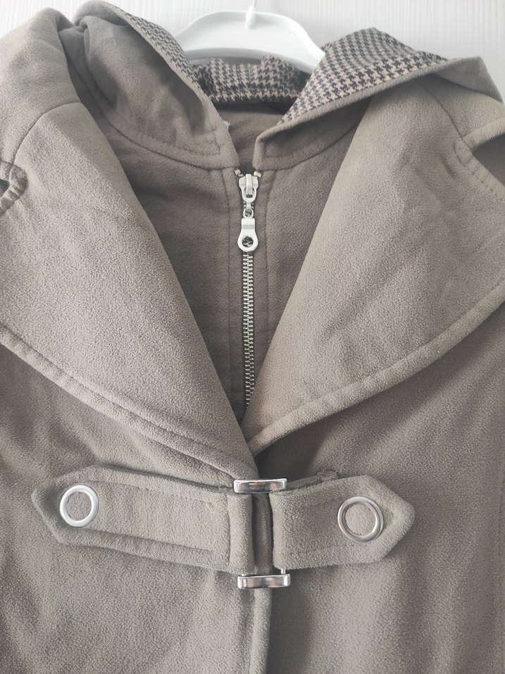 Bej Süet Midi Boy Kadın Kaban - Görsel 4