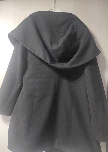 Kuşaklı Siyah Kadın Kaban - Görsel 4