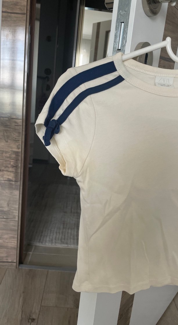 Kız Çocuk Beyaz Kısa Kollu Tişört - Görsel 2