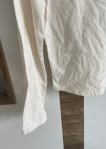 Kız Çocuk Beyaz Uzun Kollu Pamuklu Tişört - Görsel 4