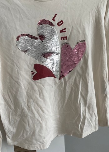 Kız Çocuk Beyaz Uzun Kollu Pamuklu Tişört - Görsel 2